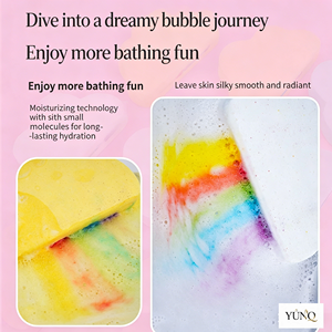 Boîte de 120g de bombes de bain effervescentes hydratantes et aromatiques, sans cruauté, sur le thème du ciel nocturne et de l'univers, en forme de lune et d'étoile, arc-en-ciel. - Product Image 2
