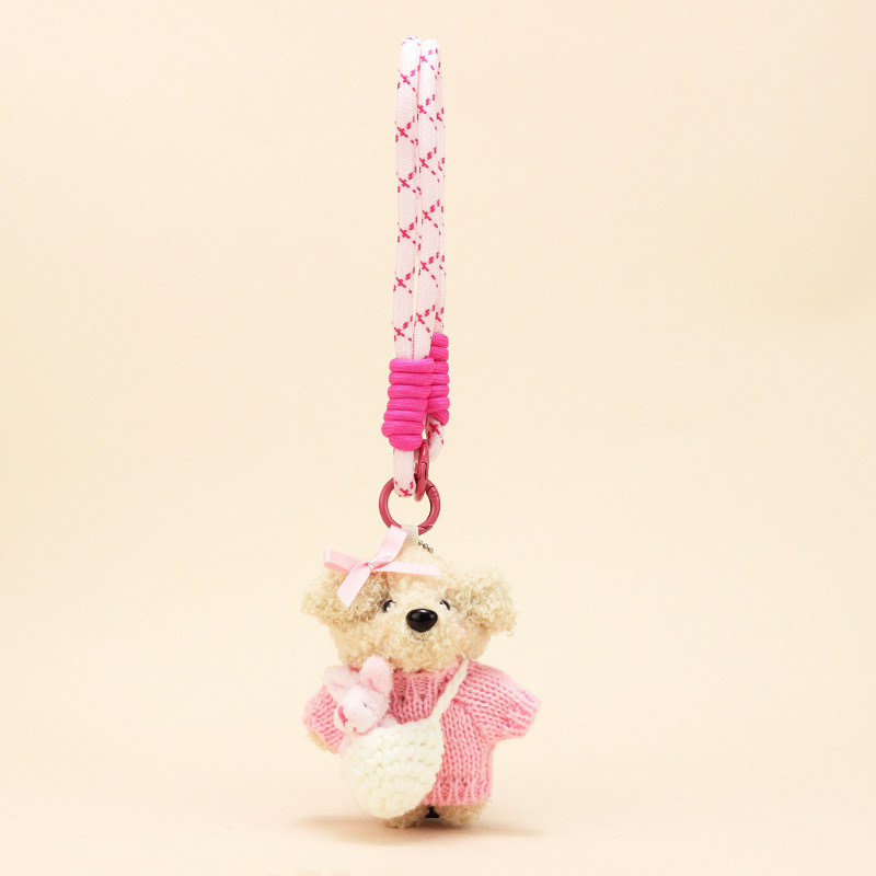 Pull en poudre d'ours de riz-sacoche blanche-lapin en poudre
