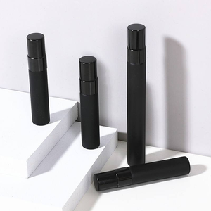 Flacon pulvérisateur de parfum en verre noir, tube portable, conteneur de brume, emballage cosmétique sérigraphié - Product Image 1
