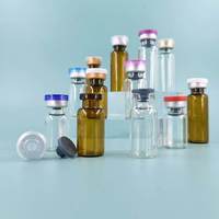 Flacon tubulaire en verre de 3 ml, type pénicilline, pour sérum lyophilisé, aliquote, solution de stock, liquide oral, avec bouchon en caoutchouc, pour cosmétiques