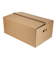 EW-cajas de cartón corrugado con diseño de agujeros, cajas de almacenamiento con asas para documentos, venta al por mayor