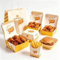 Boîte d'emballage jetable pour la restauration rapide, de qualité alimentaire, recyclable, pour poulet frit, hamburgers, frites, boîte en papier