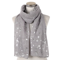 Vente en gros Foulard en soie pour femme imprimé personnalisé neige dorure polyester printemps automne