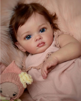 Boneka Reborn Vinyl 22 inci yang Mirip Asli dengan Rambut yang Dipasang Secara Manual, Mainan Teman Anak