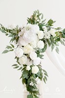 Kit de fleurs artificielles pour arche de mariage Ling's Moment, en mousse et soie, draperies en mousseline réalistes, lot de 4 pour toile de fond de cérémonie extérieure