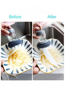 Dish <b>Brush</b> with Soap Dispenser, Non-Scratch Kitchen Steel Wool Scrubber for Pot Pan, Scrubbing Scouring Pad - Product Image 4
