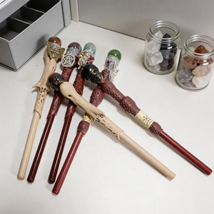 Wholesale Natural Crystal Magic Creative Wooden Handmade Gifts Natural Ball Scepter For Office Or Home Desk