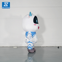 Costume gonflable de vache de dessin animé Costume gonflable interactif personnalisé de mascotte de marche gonflable de dessin animé de vache