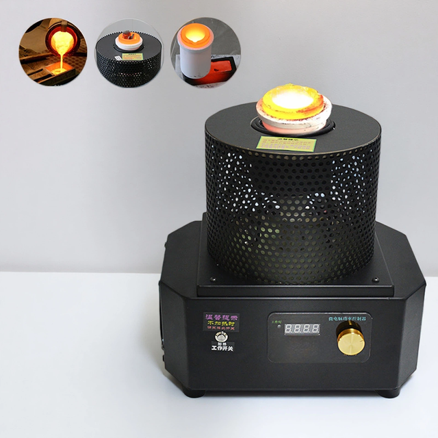 1KG Gold Melting Furnace Digital Melt Scrap Silver Gold Copper Aluminum Refining Melting Furnace