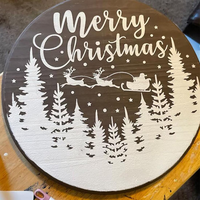 9 pochoirs ronds de Noël de 12 pouces pour la peinture, modèles réutilisables en PET pour enseignes en bois, porte-clés, décorations de vacances DIY