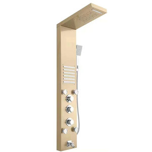 Hydroelectric Shower Set 6501 Series Rectangle Top Spray With LED <b>Lights</b> Temperature Control Corrosion Prevention <b>Bath</b> Hardware - Product Image 1