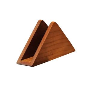 Japanese Style Solid Wood Napkin Holder Triangular <b>Shelf</b> <b>Desktop</b> Tissue Organizer For Dining Table Japandi Design - Product Image 5