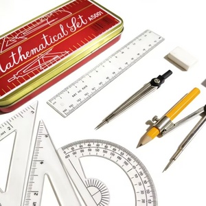 A5001 Math Set Hot Sale in Africa Wholesale Student Stationery 9pcs Geometry Exam <b>Drawing</b> Painting Tool Compass Set - Product Image 3