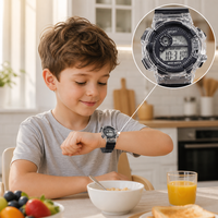 Montre numérique multifonctionnelle créative lumineuse tendance pour enfants, garçons et filles, résistante à l'eau 3 ATM pour sports de plein air