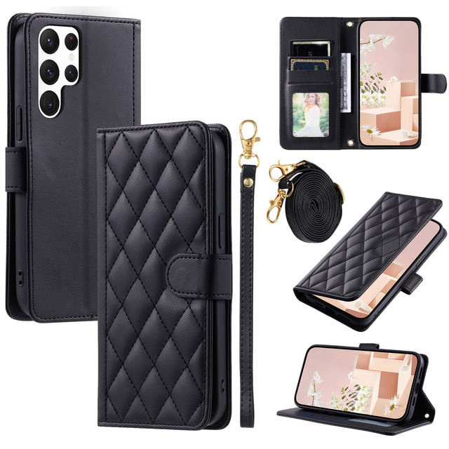 Fashion PU Leather Lattice Leather Card Slot Flip Wallet Phone Case for Samsung Galaxy A03 A13 A23 A33 A53 A14 A24 A34 A54 A35