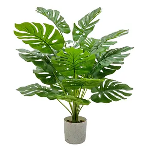 Tanaman Monstera plastik daun Monstera, tanaman buatan 58cm