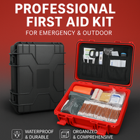 Kit de survie et de premiers secours en matériau PP imperméable, avec bandages, gaze, compresses thoraciques, ciseaux, fournitures médicales d'urgence pour le camping et la randonnée 1