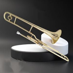 <span class=keywords><strong>Trombone</strong></span> à piston en Si bémol, finition dorée, instrument de musique pour étudiants et orchestres - Product Image 5