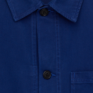 Giacca da lavoro francese da <span class=keywords><strong>uomo</strong></span> personalizzata all'ingrosso, OEM in cotone blu in sguattera per lavoro resistente da lavoro - Product Image 2
