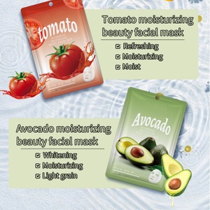 Masque facial pour soins de la peau OEM, infusé à l'acide hyaluronique, rafraîchissant et hydratant, avec des extraits de raisin, mangue, tomate et avocat pour le visage - Product Image 4