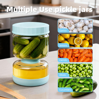Bocaux à cornichons en verre transparent, grand récipient de stockage avec couvercle pour la conservation de la fraîcheur en cuisine