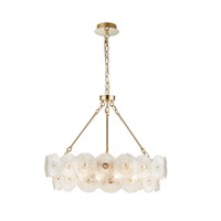 Grand lustre rond à double couche de 32 pouces de largeur en or contemporain pour le salon
