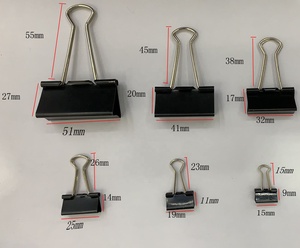 Trombones à reliure noire de haute qualité de 1 pouce 25mm Design rabattable 12 pièces dans une boîte à papier - Product Image 6