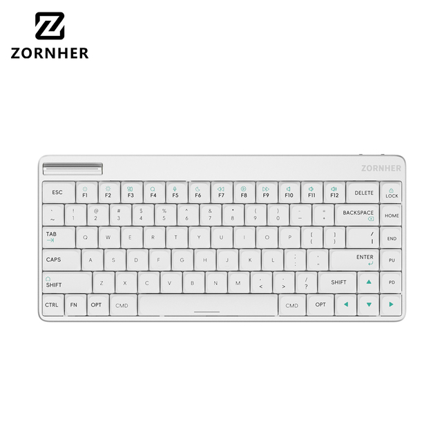 ZORNHER LK75 Low Profile Silent Mechanical Keyboard Tri-mode Wireless All Aluminum Shell Compatible with Mac Apple Laptops