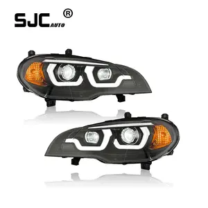 SJC ไฟหน้ารถยนต์สำหรับรถ BMW E70 X5 2007-2013ชุดประกอบไฟหน้ารถ LED เต็มรูปแบบ