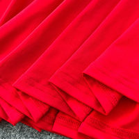 Robe longue élégante pour femmes WIWT, rouge, à manches longues, style A, décontractée, col en V, plissée, fluide, maxi, pour tous les jours, pour les fêtes, robes décontractées