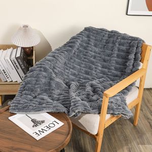 Aoyatex Hai Lớp Dày Jacquard Thỏ Giả Lông Thú Chăn Cho Nhà Sofa Bìa <span class=keywords><strong>2025</strong></span> Mô Hình Mới Với Mô Hình Jacquard - Product Image 3