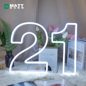 Mat Drop Shipping PAS QUANTITÉ MINIMALE DE COMMANDE Partie Inscrivez Personnalisé Neon Light Signe Acrylique Led Lettres d'anniversaire nombre Bonjour 30 Oh Bébé 21 Néon Signe - Product Image 1