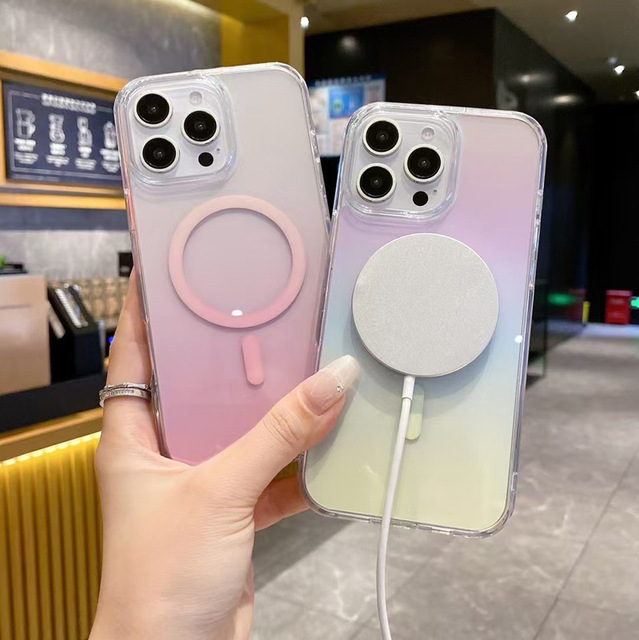 Factory wholesale Colorful gradient magnetic Iphone case Accessories for iPhone 17 16 15 14 13 12 Pro Max plus Protective Cover