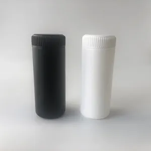खाली sifter के साथ 60ml एचडीपीई प्लास्टिक बच्चे तालक पाउडर बोतल पेंच टोपी ढक्कन, 2oz काले सफेद तालक पाउडर पैकेजिंग कंटेनर