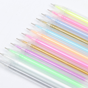 Baiyi Schreibwaren Hochglanz-Nadelstift Weiß Gold Silber Handkalligrafie-Stift Schwarzer Kunststoff Hochglanz-Nachfüllstift Pastell Handbemalt - Product Image 5