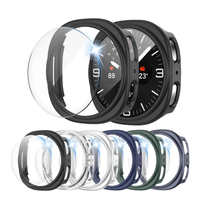 Casing Kaca Temper PC untuk Watch 8 40/44/46mm Terlaris 2025, Pengisian Daya Langsung, Layar HD, Anti-sidik Jari, 13 Warna