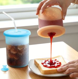 Contenants de stockage alimentaire en silicone personnalisés de 600 ml avec couvercles, boîte à lunch réutilisable empilable - Product Image 2