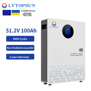 LVTOPSUN 51,2 V 100Ah 5,12kWh batería de litio solar LiFePO4 para almacenamiento en el hogar. Incluye pantalla táctil. Celda de - Product Image 1