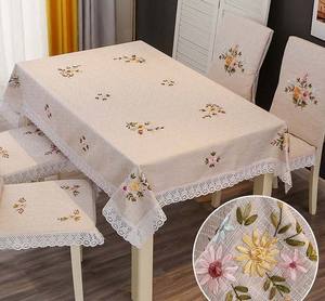 चीनी कढ़ाई टेबलटाट कपड़े कला पेस्टल टेबलटाट सूती लिनन के टेलाट छोटे ताजा और सरल टेबल कपड़े - Product Image 5