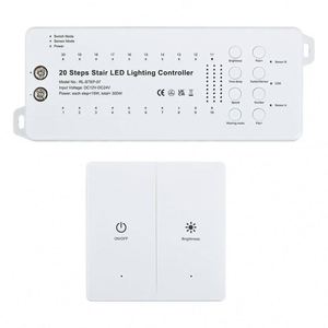 Contrôleur d'éclairage d'escalier automatique à 20 étapes <span class=keywords><strong>avec</strong></span> variateur <span class=keywords><strong>LED</strong></span> et capteur <span class=keywords><strong>de</strong></span> <span class=keywords><strong>mouvement</strong></span> pour bandes <span class=keywords><strong>LED</strong></span> domestiques - Product Image 4