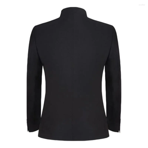 中式男士套装燕尾服定制修身两颗纽扣正式西装外套婚礼伴郎派对舞会结婚2件套 - Product Image 3