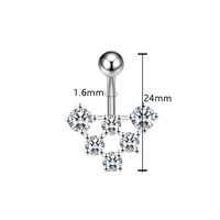 Nouveau piercing de nombril en forme de cœur creux triangulaire, bijoux pour le nombril