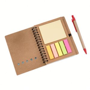 Cuadernos de Notas Adhesivas de Papel Kraft A5 con Encuadernación Espiral y Logotipo Imprimible, Personalización al por Mayor - Product Image 1