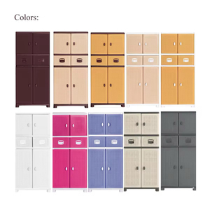 Conteneur de rangement pliable multifonctionnel, organisateur en plastique empilable avec tiroir à motif rotin et barre de suspension pour vêtements - Product Image 2