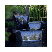 Fontaine murale à eau personnalisée moderne avec cascade et image LED