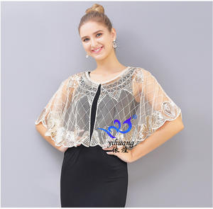 Mujeres <span class=keywords><strong>Azul</strong></span> Rojo Malla Lentejuelas <span class=keywords><strong>Fiesta</strong></span> Boda Chal Mujer Lentejuelas <span class=keywords><strong>Bolero</strong></span> Señora Sexy Boda <span class=keywords><strong>Fiesta</strong></span> Capa - Product Image 3