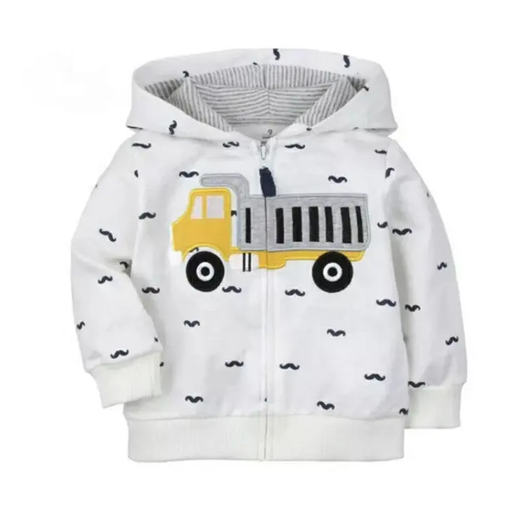 New Spring Herbst Kinder Baby Jacke reines Cartoon Auto Kleinkind Reiß verschluss Design Mantel Baby Boy