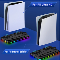 Support de refroidissement multifonctionnel avec double contrôleur, chargeur, station d'accueil pour console PS5 Playstation 5