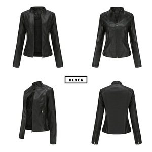 Veste PU <span class=keywords><strong>Femme</strong></span> Slim Thin Printemps Automne Biker Veste <span class=keywords><strong>en</strong></span> <span class=keywords><strong>cuir</strong></span> <span class=keywords><strong>grande</strong></span> <span class=keywords><strong>taille</strong></span> - Product Image 6