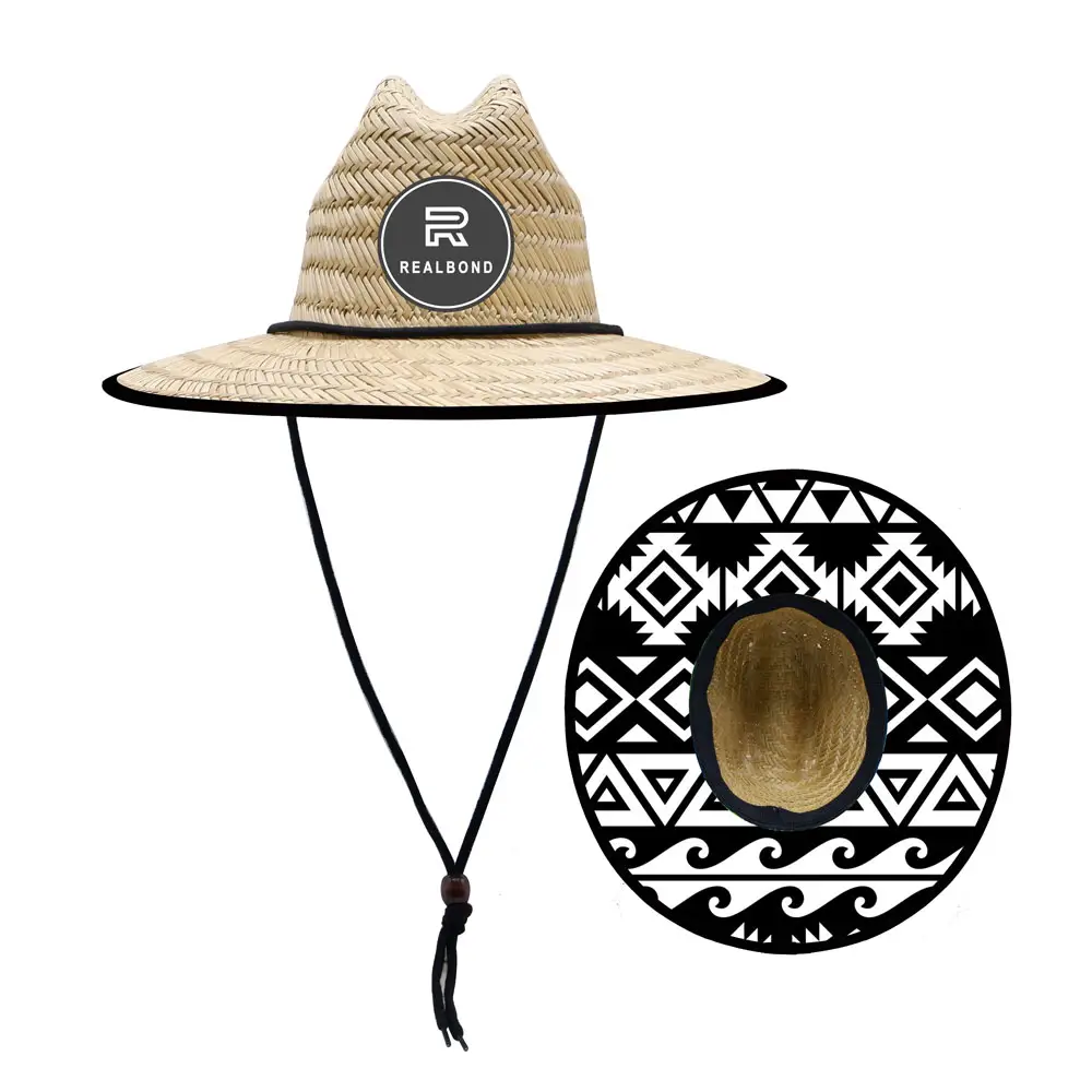 sombrero playero ฤดูร้อนกันแดดกลางแจ้งชาติพันธุ์ปรับติดตั้งกู้ภัยหมวกบังแดดฟาง